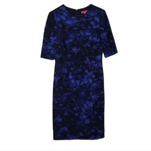 Betsey Johnson Black and Blue Floral Shift Dress